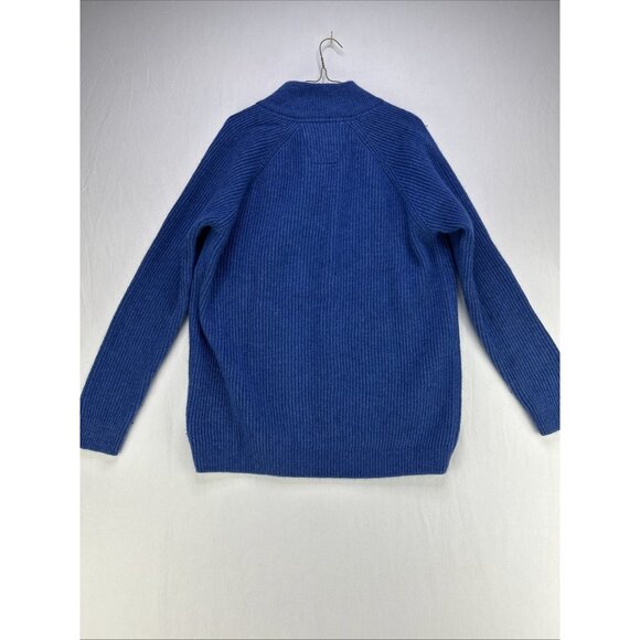 Berto Lucci Men’s XL Sweater 1/4 Zip Pullover Blue Knit Normal Fit Wool Blend - Picture 9 of 9